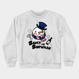 Saucy The Snowman - Frosty Humor - White Outlined, Color Version 4 Crewneck Sweatshirt